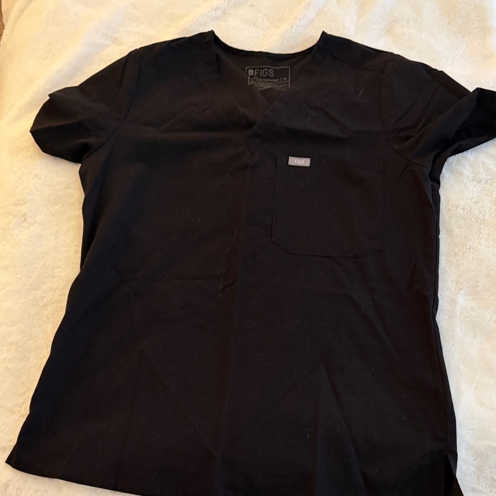 Figs Classic Black Short Sleeve Tee